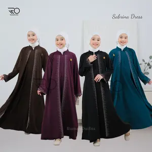 Gamis Anak Perempuan Sabrina Anti UV 3-12 Tahun Gamis Tanggung Kombinasi Abaya Kekinian Gamis Lebaran Anak Terbaru
