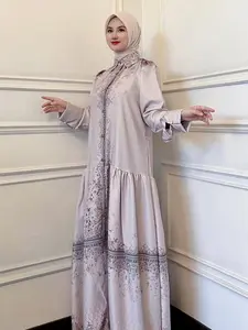 Hiraja - Gamis Syarkiah Bahan Marbella Silk Full Digital Printing Mewah Elegant