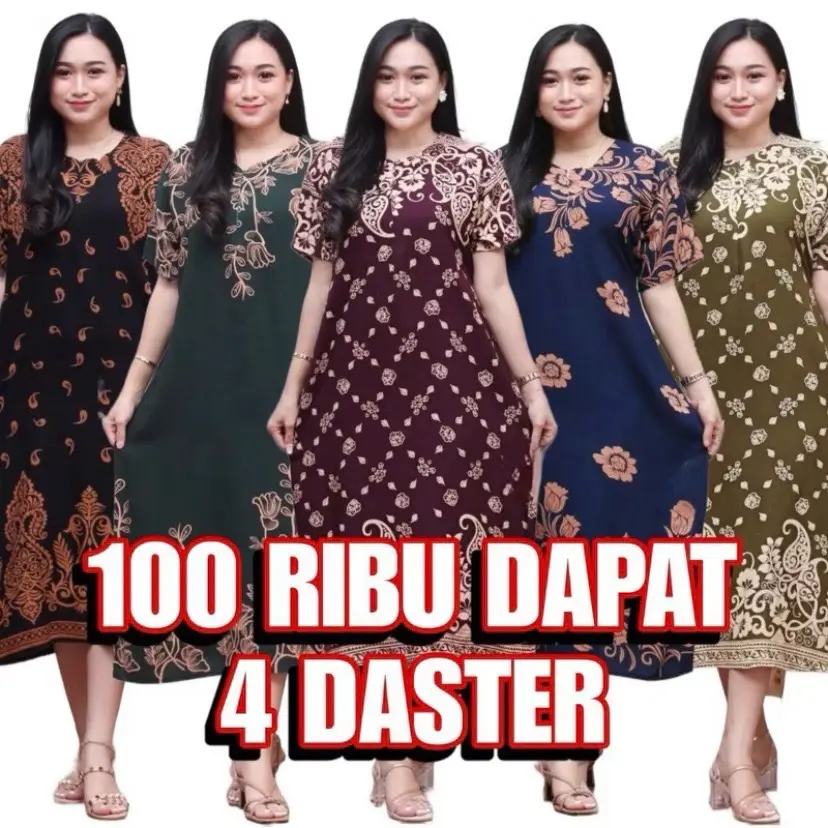 Daster Busui Bumil Hamil Bahan Rayon 100 Ribu Dapat 4pcs Paket Usaha Adem Terlaris Wanita Kancing Lengan Pendek Busui Motif  Batik Bunga Kekinian Nyaman Adem Melar ld 110
