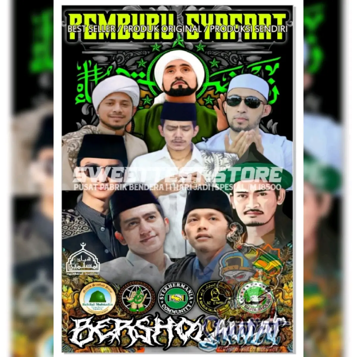 1 HARI JADI + FREE STICKER, BENDERA PRINTING CUSTOM SOLO, CETAK BANNER SYECKHERMANIA FULL PRINTING, CETAK GIANTFLAG PRINTING CUSTOM, BENDERA CUSTOM, BENDERA SHOLAWAT MURAH, HABIB SYECH, HABIB BIDIN, DESAIN MAFIA SHOLAWAT