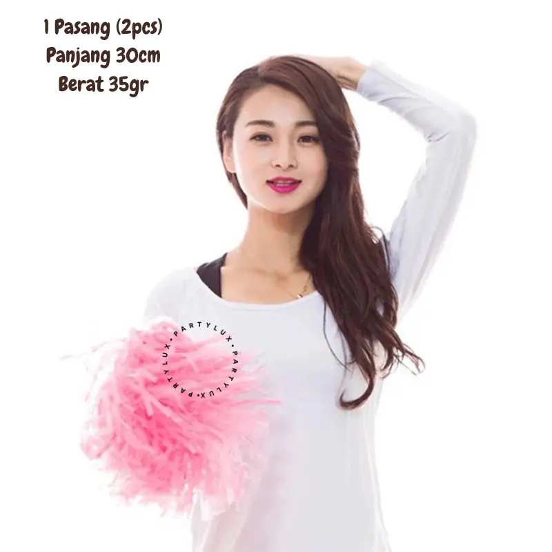 1 Pasang Pom Pom Cheerleader / Pompom Nari Rumbai 3