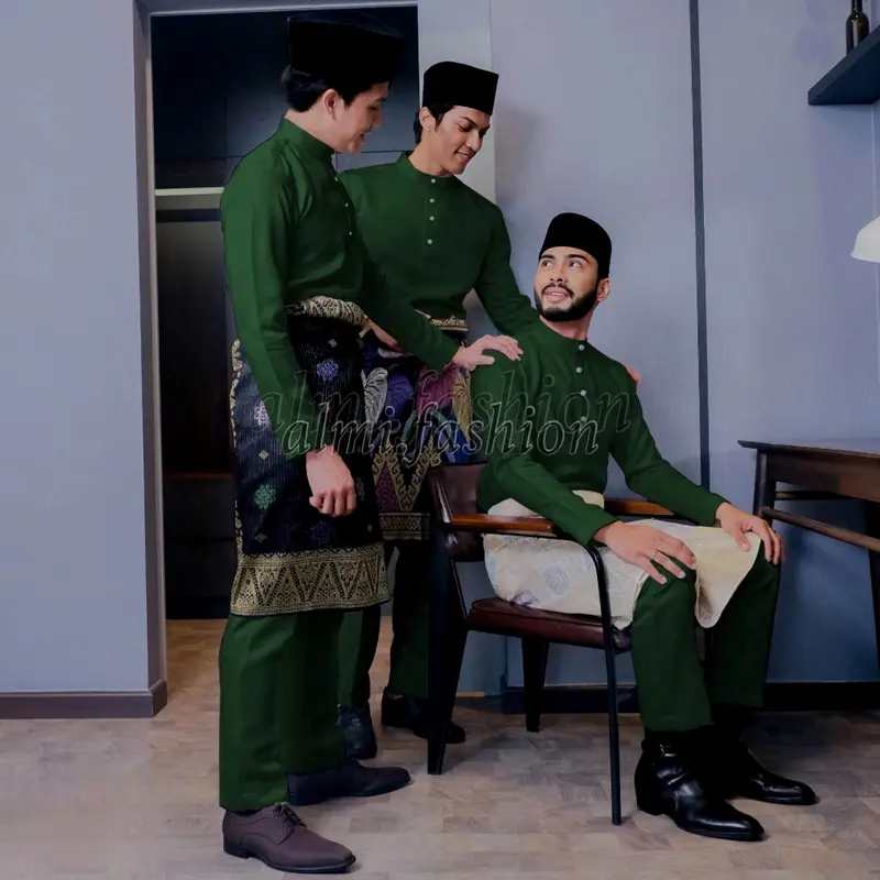 SETELAN BAJU CELANA MELAYU TELUK BELANGA CEKAK MUSANG PRIA SET BAJU CELANA KOKO HAJI MODERN 3