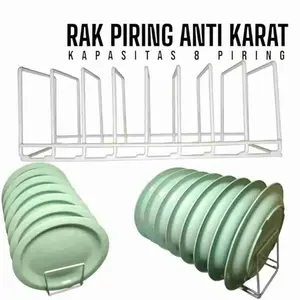 Rak piring Dapur Anti Karat Tebal Minimalis 3 Lapis untuk Pengeringan Piring, Bahan Tahan Korosi dan Tahan Air, Hemat Ruang dan Mudah Dibersihkan