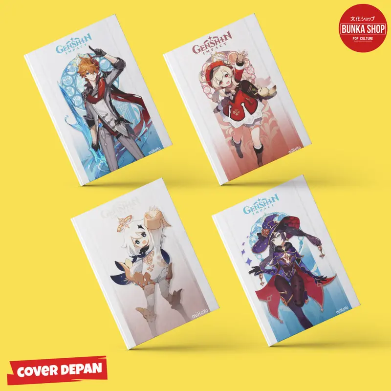 Pocket Note Hardcover Anime Genshin Impact  A6 Buku Tulis Catatan isi kertas polos Putih 1