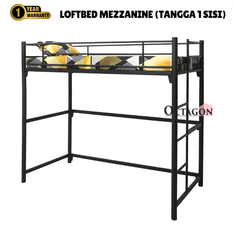 Ranjang Loftbed Besi Ranjang Tingkat Mezzanine Besi Minimalis Knockdown 5