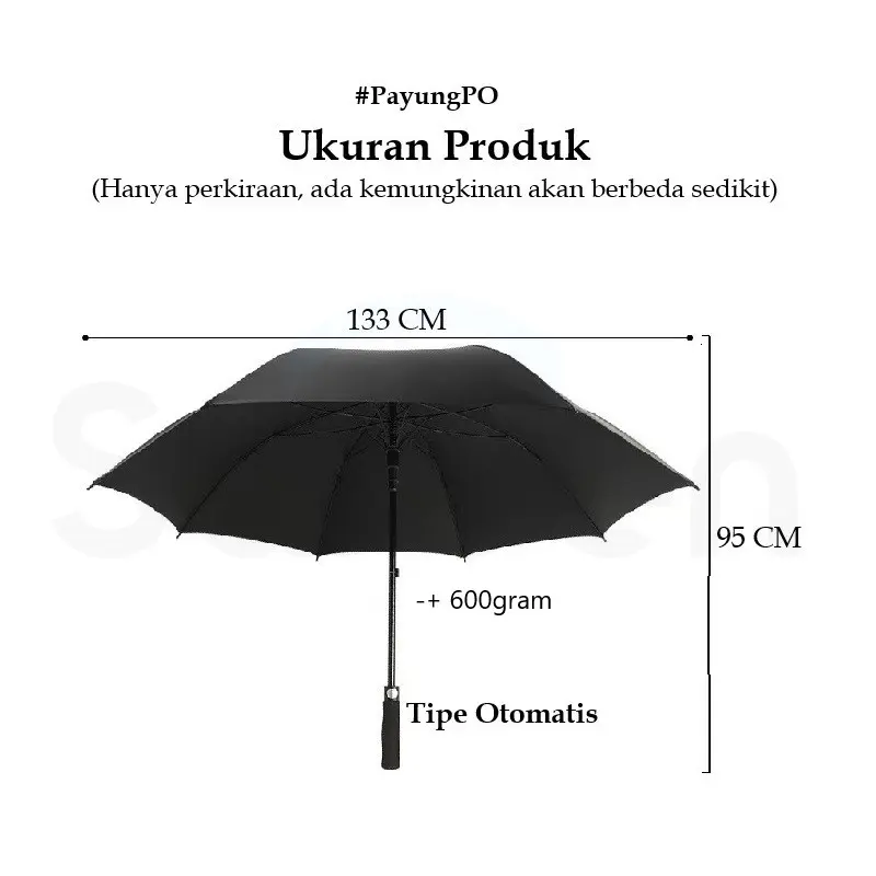 Sarben - Payung Panjang Otomatis Anti UV Muat untuk 3-4 Orang - Payung Golf Anti UV 6