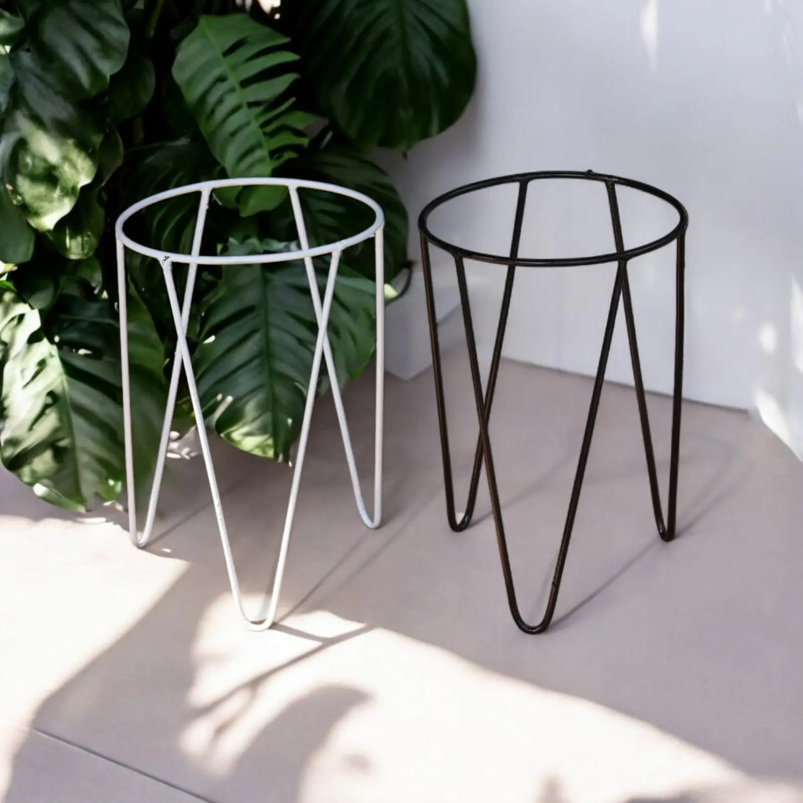 Standing pot Bunga 20cm x 30cm model bulat - tempat Tanaman minimalis Aeshtetik bahan besi