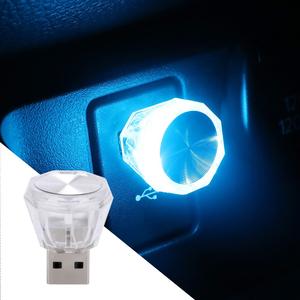 注目 ミニUSBライト ダイヤモンド型LED照明 ネオン室内読書用ライト ポータブル車用ネオン雰囲気ライト アクセサリー 人気商品
