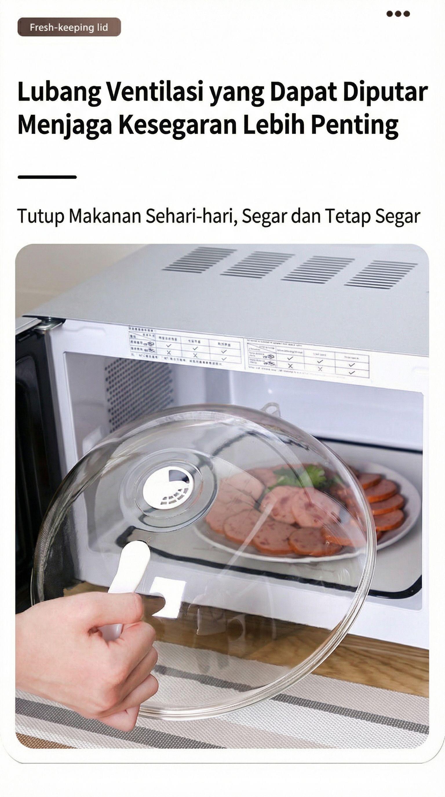 Penutup Makanan Anti Splat yang Aman untuk Microwave, Mencegah Bau Menyebar & Mudah Dibersihkan