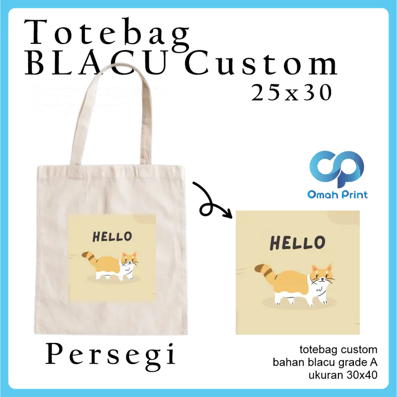 Totebag Blacu Totebag Custom Satuan Premium 25 x 30 CM Tote bag Wanita 4
