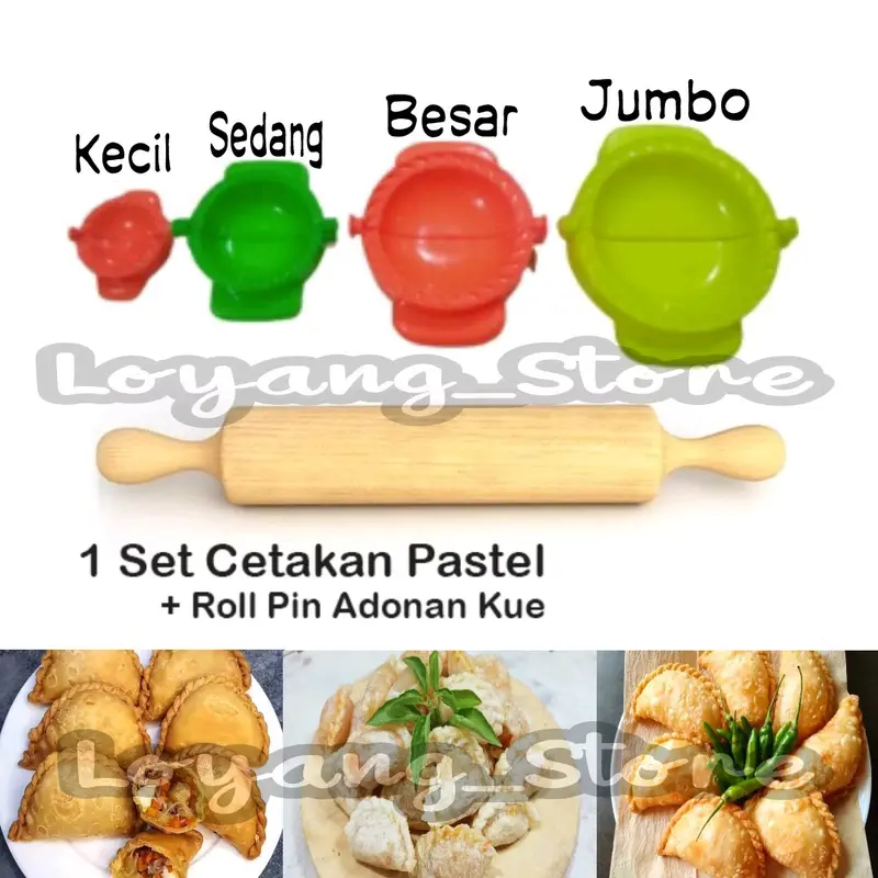 1set Cetakan Pastel + Rolling Pin Adonan Kue Kitchenware 0
