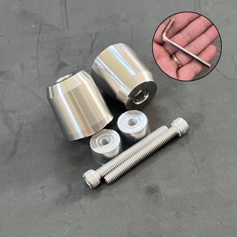 Gù tay lái chống rung nguyên khối Inox 304 nặng 370g-Tặng kèm nhôm đóng 18,5mm và 2 ốc gù gắn cho mọi dòng xe. XE AB 125-150-160 KHÔNG GẮN ĐƯỢC— Phụ Kiện Phụ Tùng