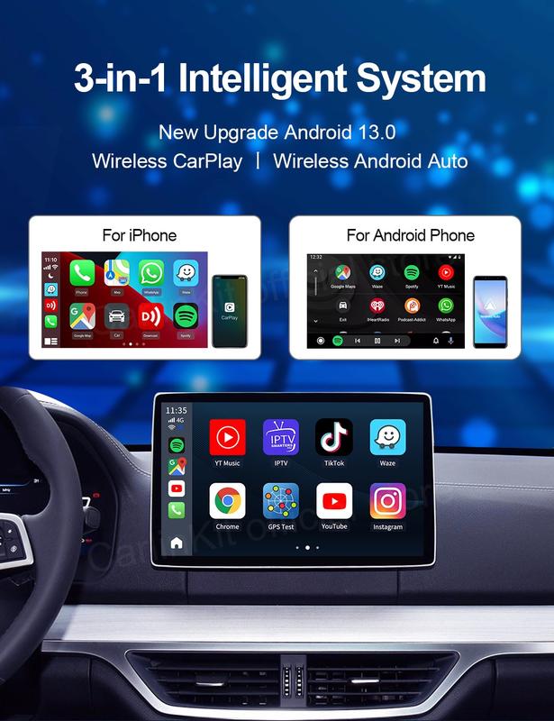 Product Introduction of CarlinKit CarPlay Ai Box PLUS Android 13 8G+128G Wireless Android Auto CarPlay Adapter Qualcomm 6125 8-cores 4G LTE 25