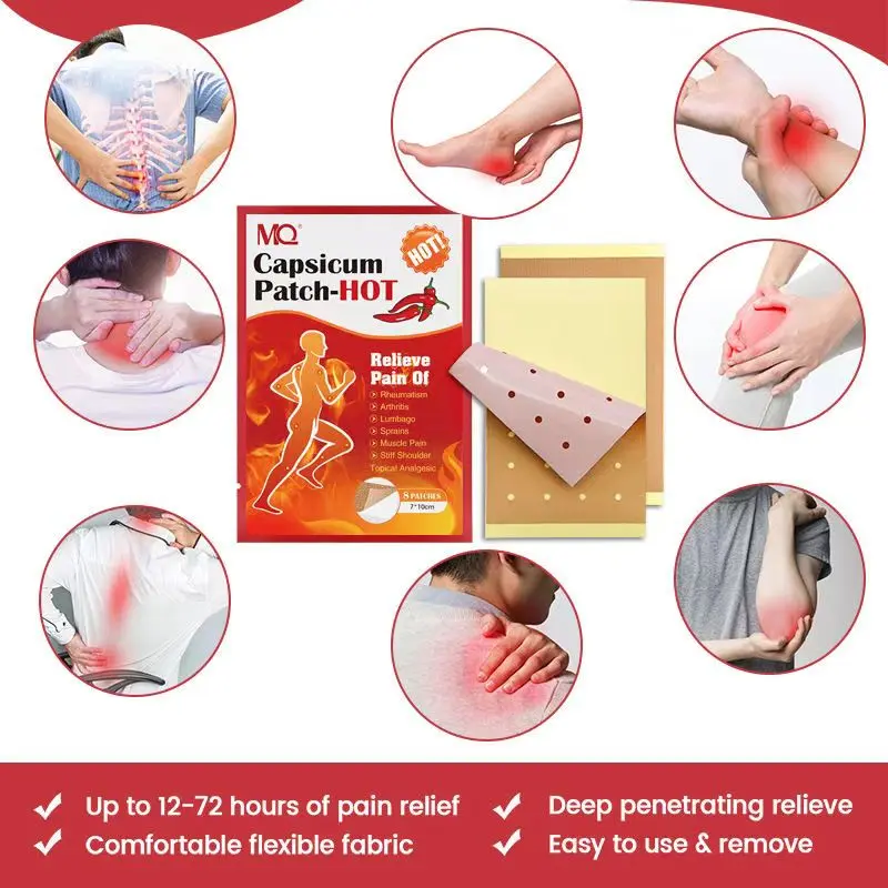 8 Pcs Patch Capsicum Plaster for Joints Porous Chilli Patch