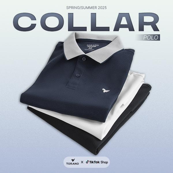 TOP SALES Áo Polo nam TORANO trơn bo kẻ phối màu cá tính vải dệt hiệu ứng chống nhăn TP003 Menswear Top Có Cổ - Size S-M-L-XL