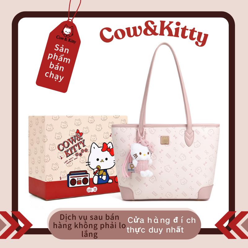 Cow&Kitty - BORRY ROSA, Túi Tote Sức Chứa Lớn,Thích Hợp Đi Làm Và Đi Học, Với Sự Quyến Rũ Kitten Dễ Thương