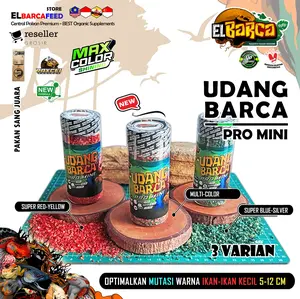 Elbarcafeed UDANG BARCA PRO MINI SUPER COLOR BOOSTER Udang Kering pakan Ikan kecil baby channa Glowfish Betta Cupang Optimalkan mutasi warna