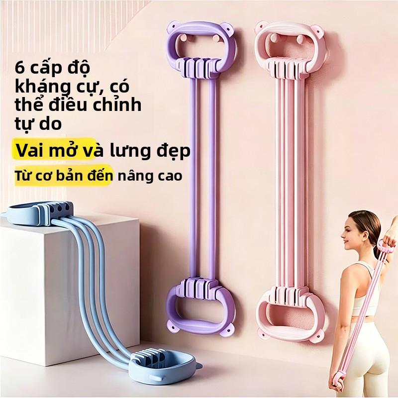 Dây Kháng Lực 6 Ống Hình Số 8 Điều Chỉnh Lực Dây Tập Vai Lưng Tay Chân, Dụng Cụ Tập Gym, Yoga Dành Cho Nam Nữ