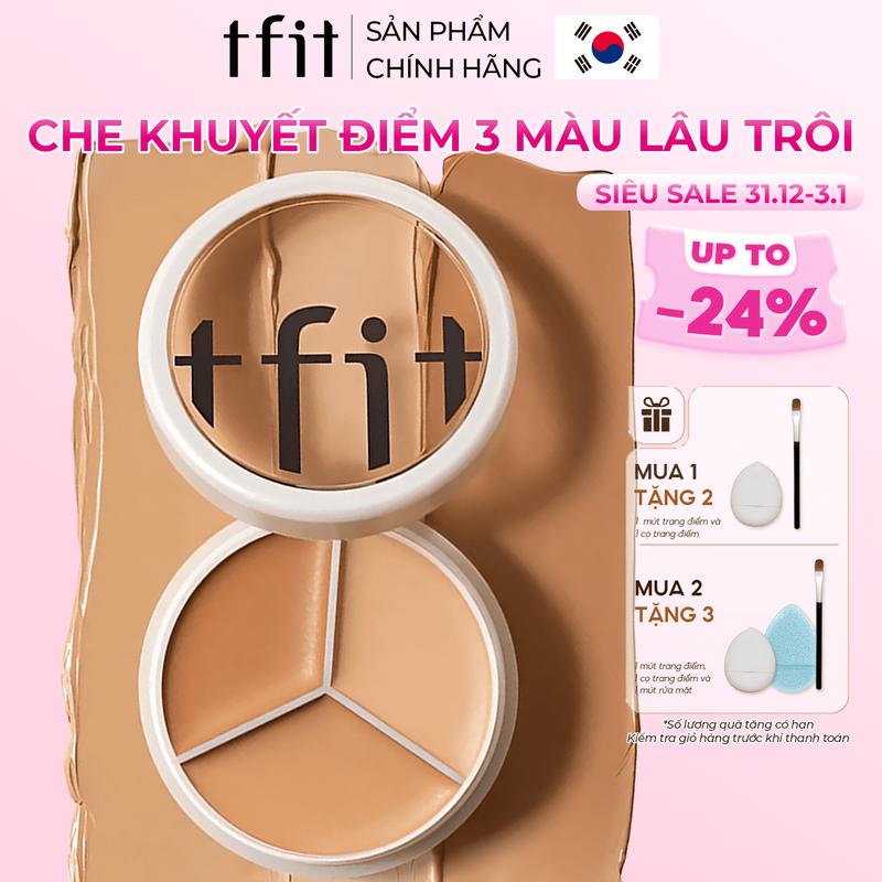  TFIT Concealer Kem Che Khuyết Điểm Chuẩn Hàn Quốc 15g Che Nếp Nhăn Quầng Thâm Mắt Mụn Nám Tàn Nhang 3 Màu Đa Năng Dễ Làm 