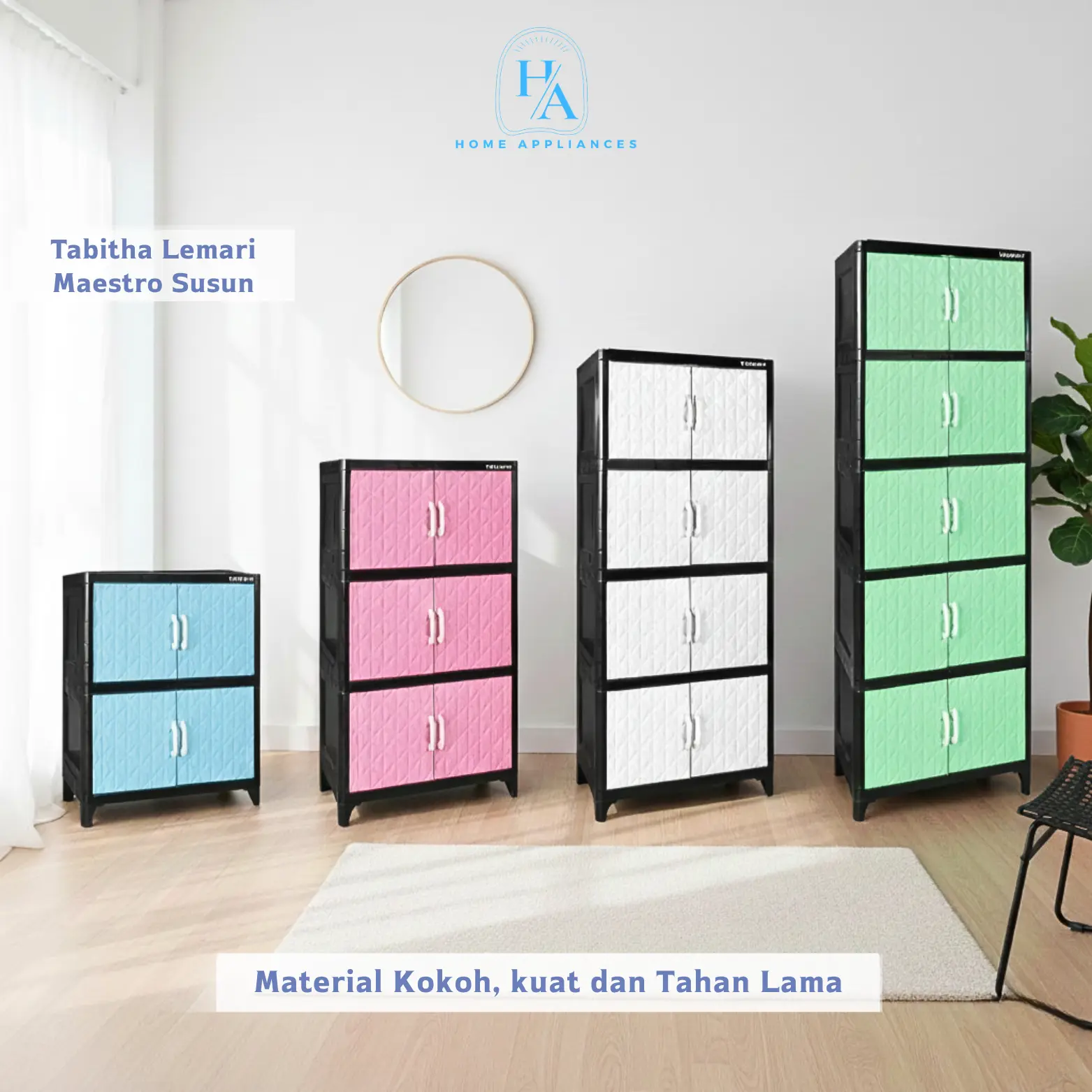 HA Tabitha Lemari Maestro Susun Lemari Plastik Estetik Serbaguna Tabitha Maestro Crystal