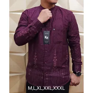 kemko KH motif terbaru original baju pria lengan PANJANG  menerima seragaman