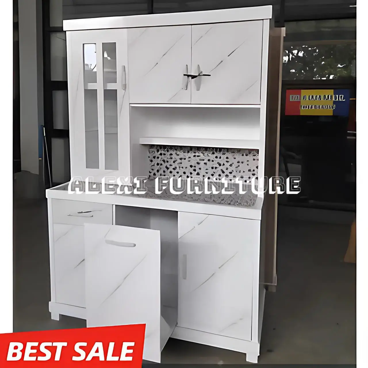 Lemari Sayur 3 Pintu Motif Marmer YRS - Hemat Ruang - Anti Jamur