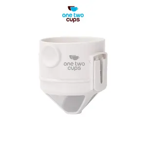 One Two Cups Filter Penyaring Kopi Portable Cone Coffee Dripper - F-402 - putih