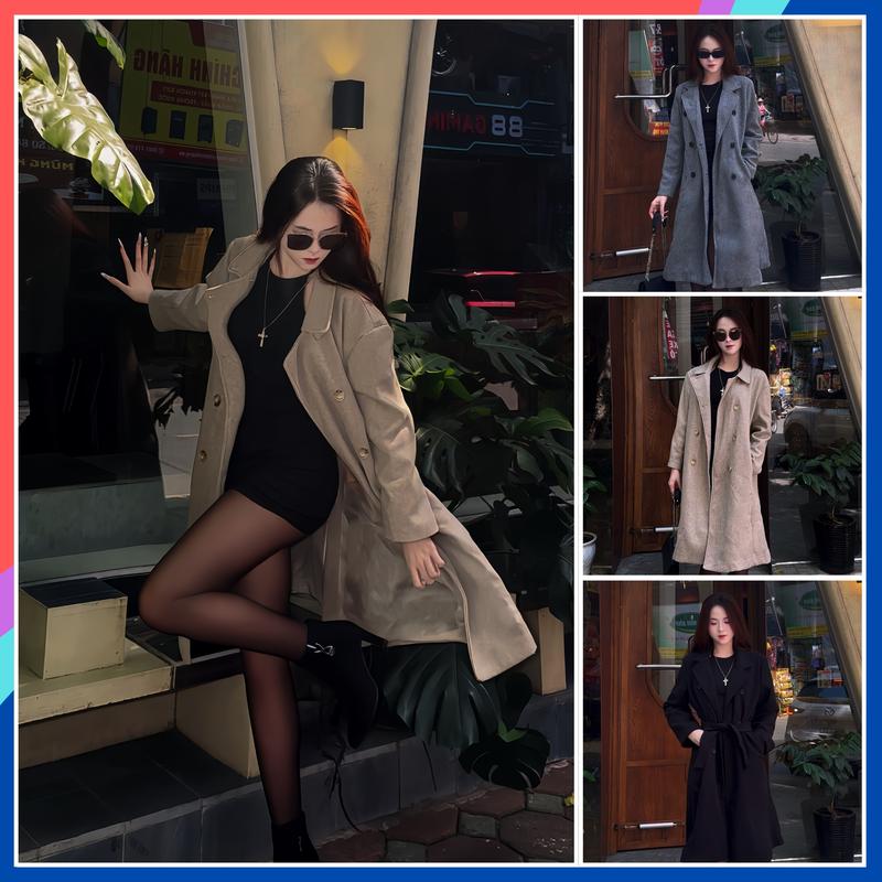 Áo khoác mangto nữ dáng dài chất dạ siêu cấp dáng dài qua gối phong cách Hàn Quốc áo khoác dạ len cao cấp sang trọng lịch sự mùa đông