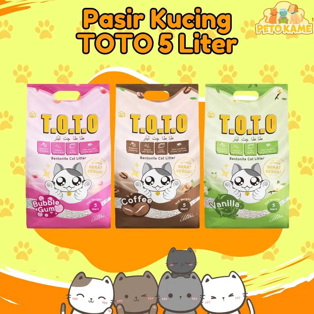Pasir Kucing TOTO 5 Liter | Pasir Gumpal Wangi Kotoran Kucing