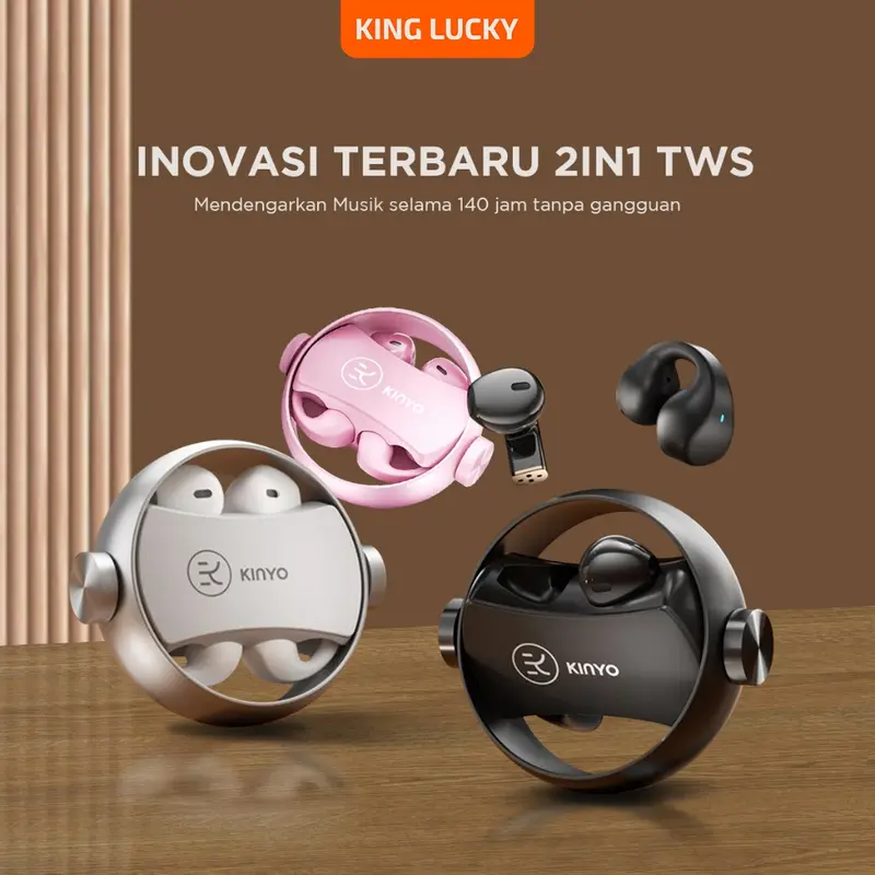 KINGLUCKY 2 in 1 TWS Bluetooth Wireless A20 with Touch Control Waterproof Long Batery Life 6hours | TWS Anti Noise Beli 1 Dapat 2 TWS 1