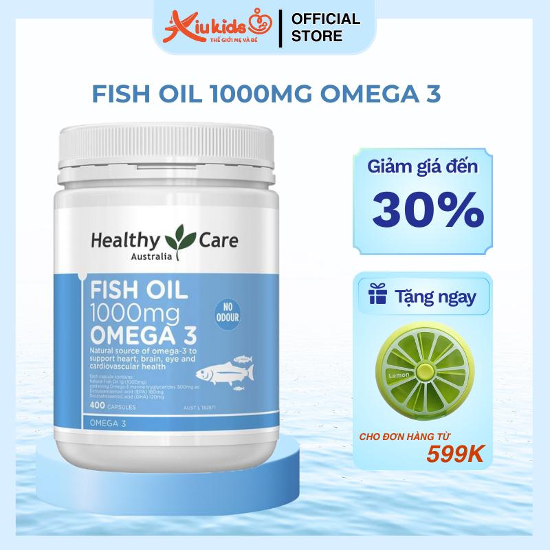  Dầu cá Omega 3 Healthy Care Fish Oil 400 viên của Úc hỗ trợ bổ mắt tim mạch và phát triển trí não 