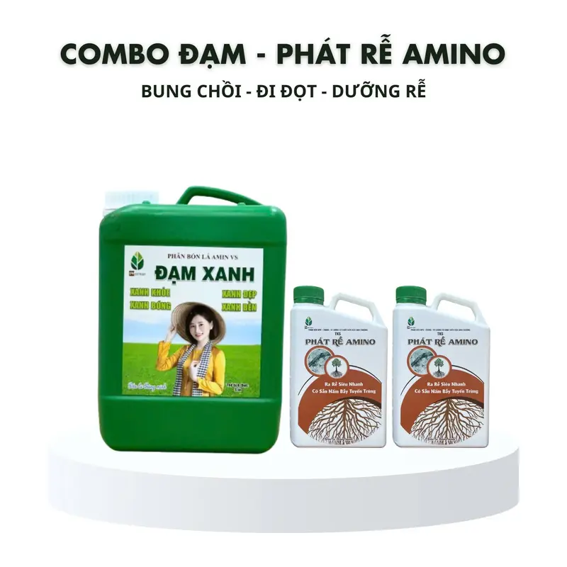 Combo phục hồi vườn - 1 Phân bón Đạm Xanh 5 lít - 2 Phát rễ Amino - PH Việt Nam - Bung chồi - đi đọt - dưỡng rễ (Giá bán đã bao gồm 5% VAT) 0