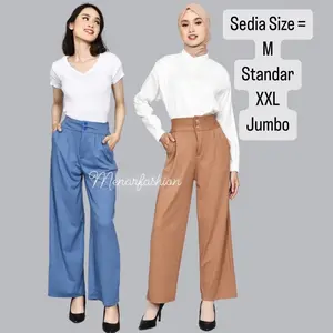 Jennie knit Pants Kulot Highwaist Bahan Jenni Knit Celana Panjang Kancing Wanita