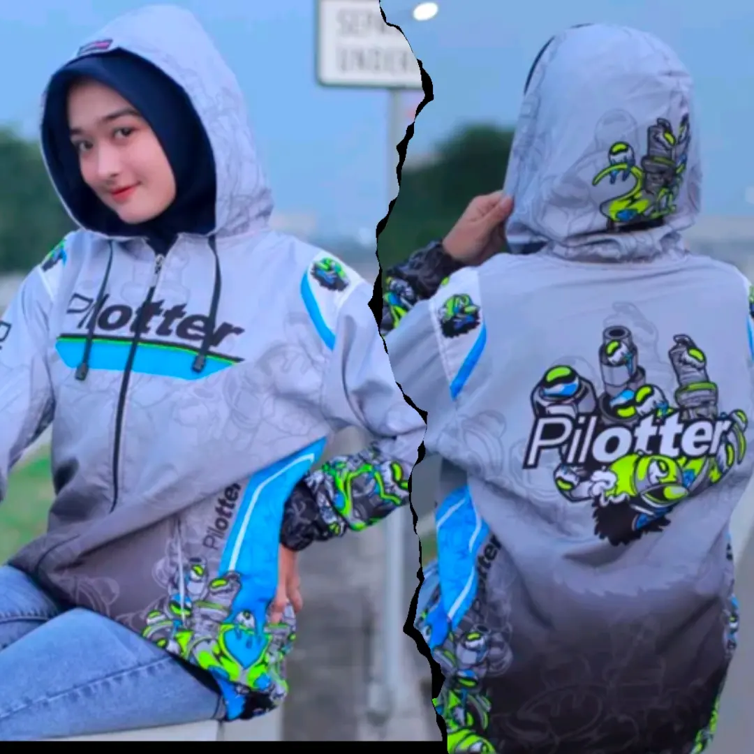 Jaket Pilotter Racing Terbaru Gratis Stiker Bahan Jersey Tebal Unisex