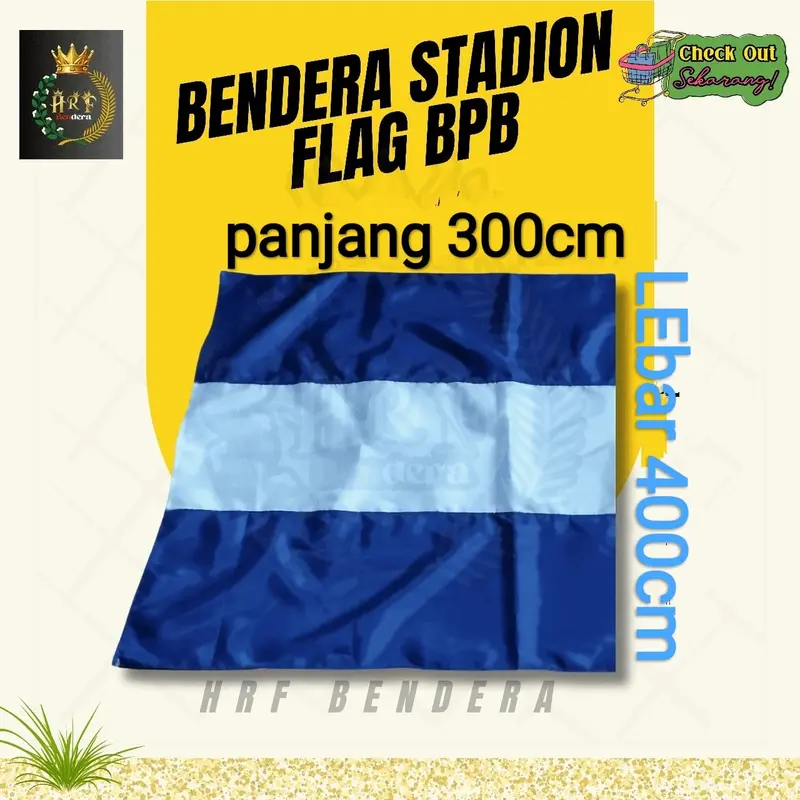 Bendera Plag Biru Putih Biru Jumbo Kualitas Terbaik Bebagai Macam Ukuran Buat Stadion Poliester Peles Grede A 0