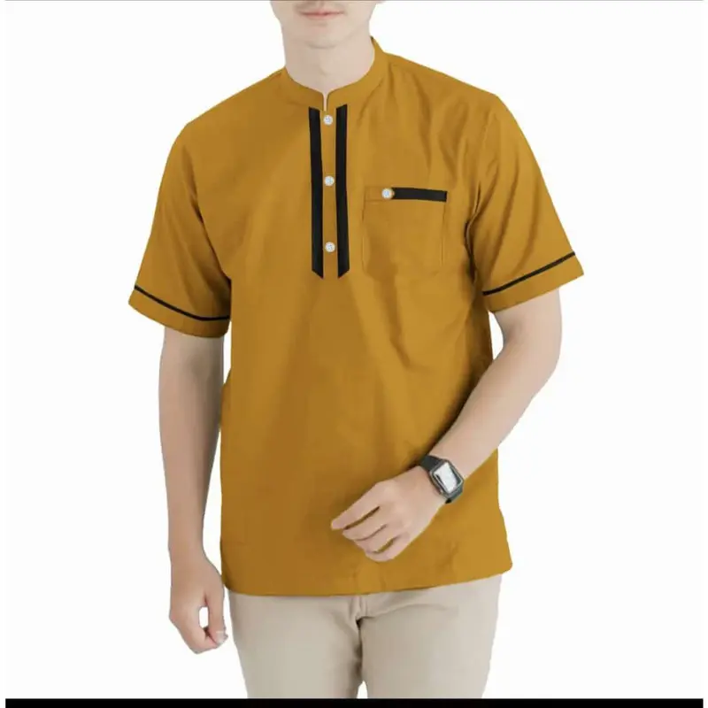 BAJU KOKO KURTA ABU BAKAR LENGAN PENDEK MUSLIM PRIA DEWASA TERBARU 2024 1