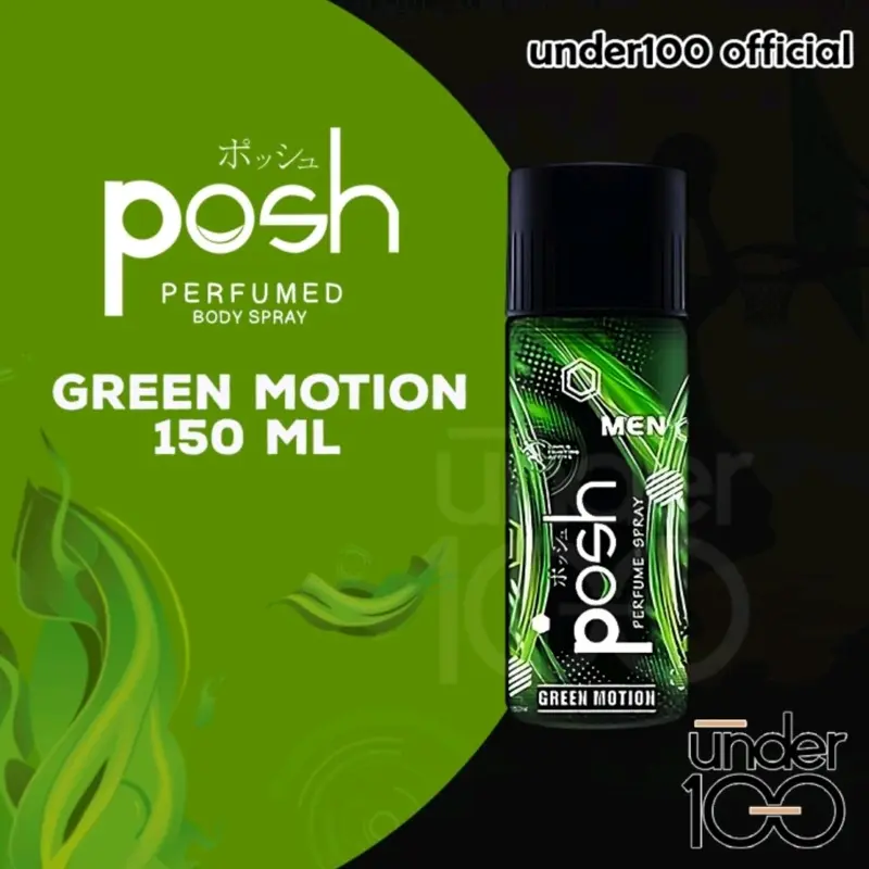 Parfum Spray Pria POSH 150ml, Tahan Lama & Bau Badan Deodorant Spray Tubuh 5