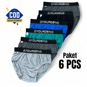 Paket 6 Pcs Celana Dalam Pria Dewasa Boxer Segitiga Daleman Cowok Sempak Laki Laki Remaja Bahan Katun Pendek Desain Simpel dan Praktis untuk Penggunaan Sehari-hari Nyaman