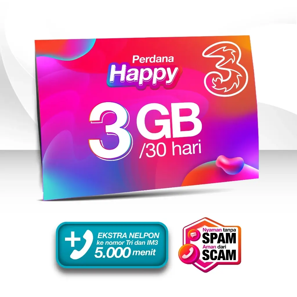 Kartu Perdana Tri Happy NOMOR CANTIK