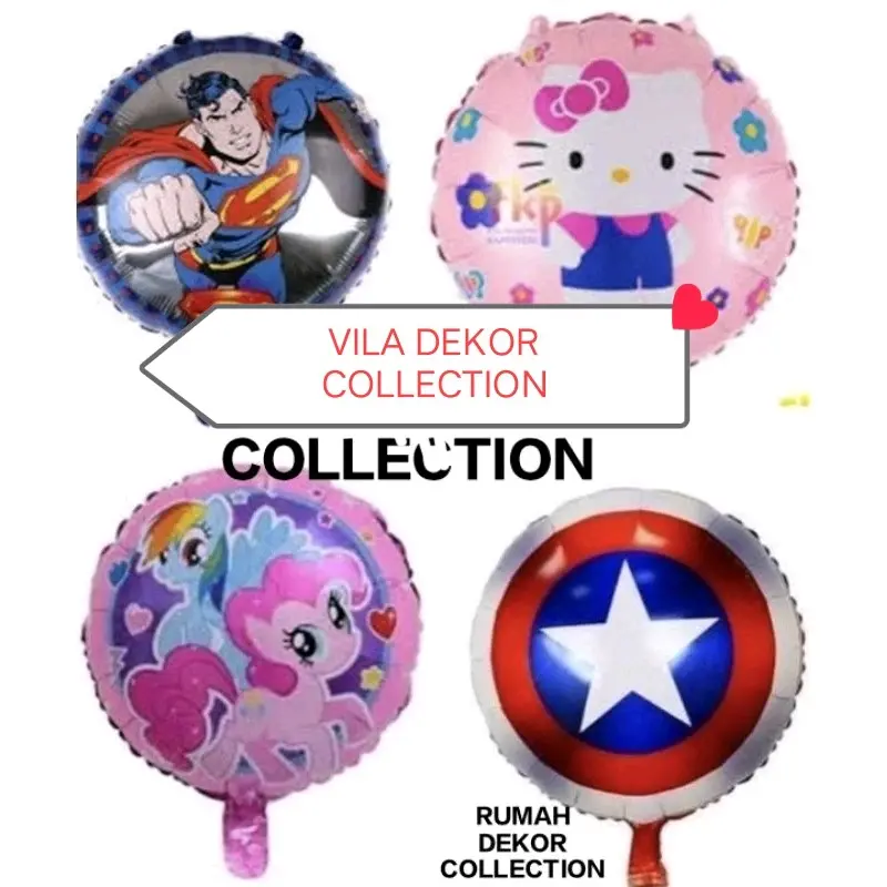BALON FOIL BULAT SPIDERMAN HELLO KITTY TAMENG AMERIKA FROZEN KUROMI