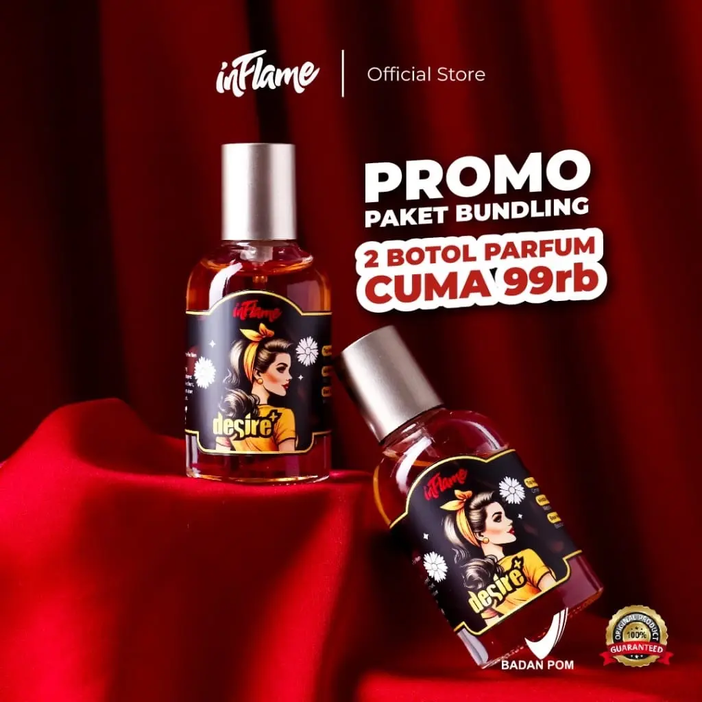 Paket BUNDLING BELI 1 GRATIS 1 PARFUME INFLAM DESIRE KEMASAN 30ML PARFUM PRIA SANGAT DISUKAI WANITA Lemon Perfume