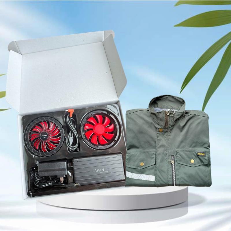 Combo 1 bộ phụ kiện + 1 áo điều hoà vải kaki gió đủ size áo điều hoà Jacket Menswear Nam