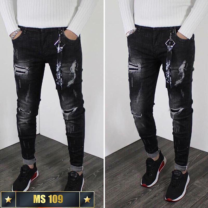 Quần jean nam nhiều kiểu rách trẻ trung , chất denim co dãn thoải mái Fashion 24H Menswear Pants Có Túi