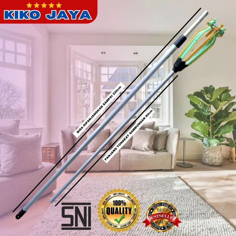 TOngkat Stick Pengganti Pemasang Bohlam Lampu Downlight 2in1 Serbaguna 3 Meter Safety Alat Pasang Lampu Aman 1