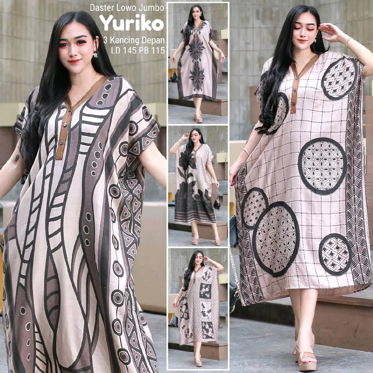 Daster Lowo Kancing Yuriko Busui Bumil Viral Cantik Lembut Nyaman Rayon Motif Ibu Hamil