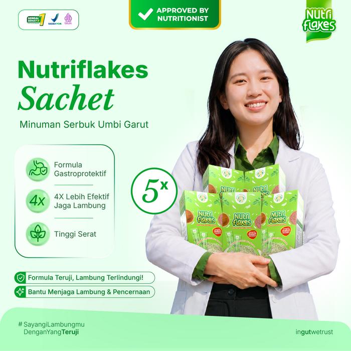 Gambar Nutriflakes Kemasan Sachet Sereal Umbi Garut 150g Membantu Menjaga Lambung Lebih Nyaman - 5 Box Isi 25 Sachet dari Nutriflakes Official Shop Kota Administrasi Jakarta Utara Tokopedia