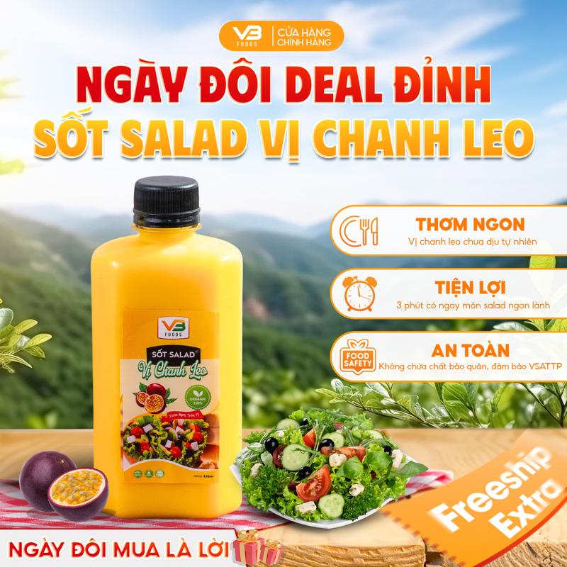 Sale Vui Freeship Sốt salad chanh leo 330ml thơm ngon tiện lợi - VB Foods