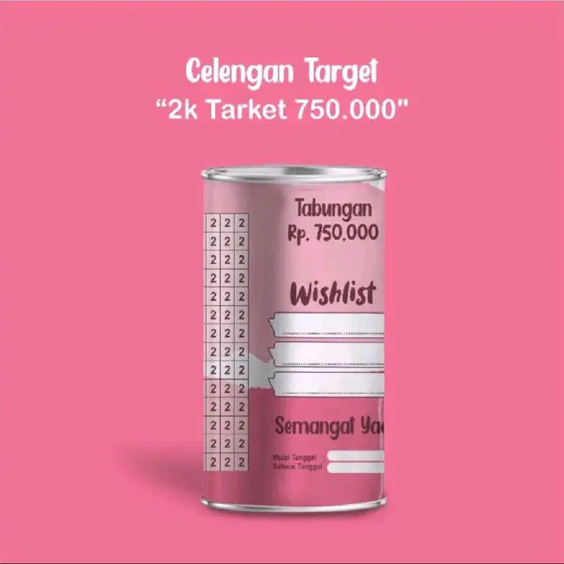 (GRATIS SPIDOL) CELENGAN TARGET VIRAL PERMANEN/BUKATUTUP TABUNGAN TARGET 3