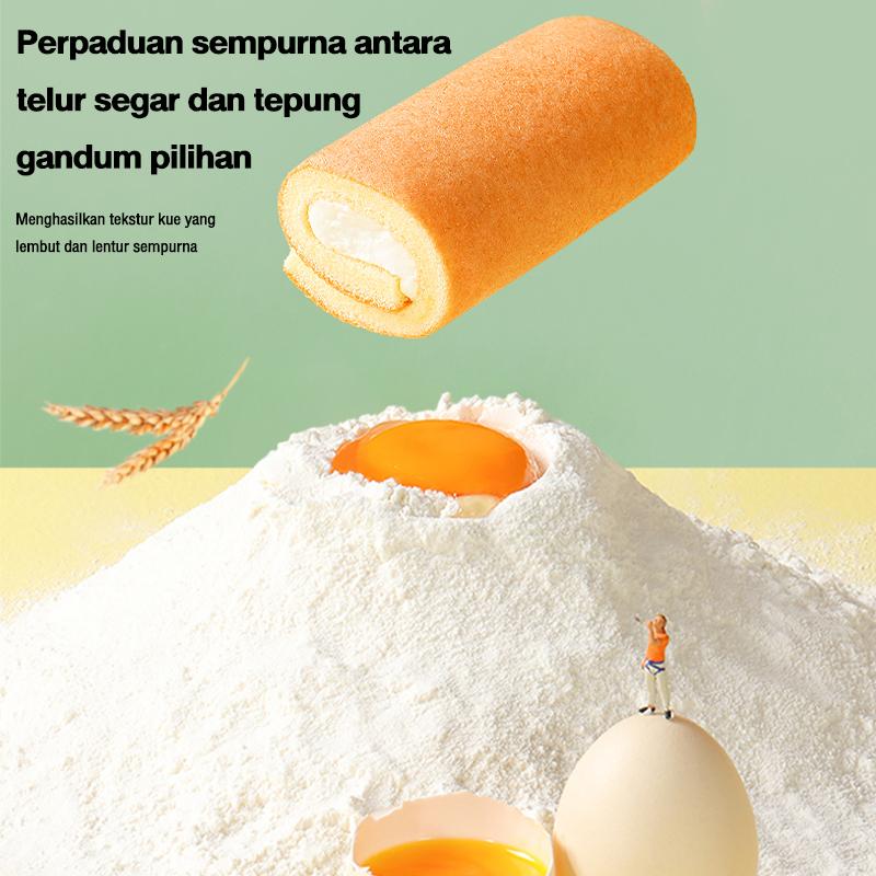Dalezz Swiss Roll Bolu Gulung Lembut Isi Krim rasa Coklat, Stroberi, Keju, Susu, 18g - Snack Enak & Halal | BPOM