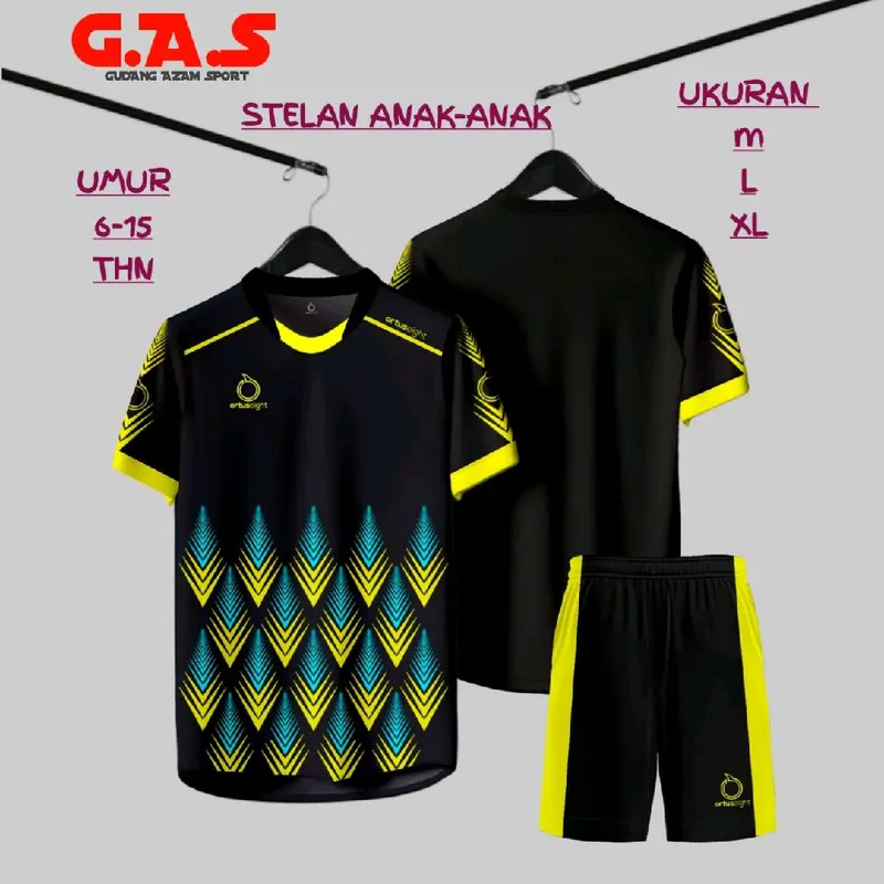 Set Baju Futsal Anak-Anak Lengkap dengan Celana untuk Usia 5-15 Tahun Pakaian Outdoor Olahraga Sport 2